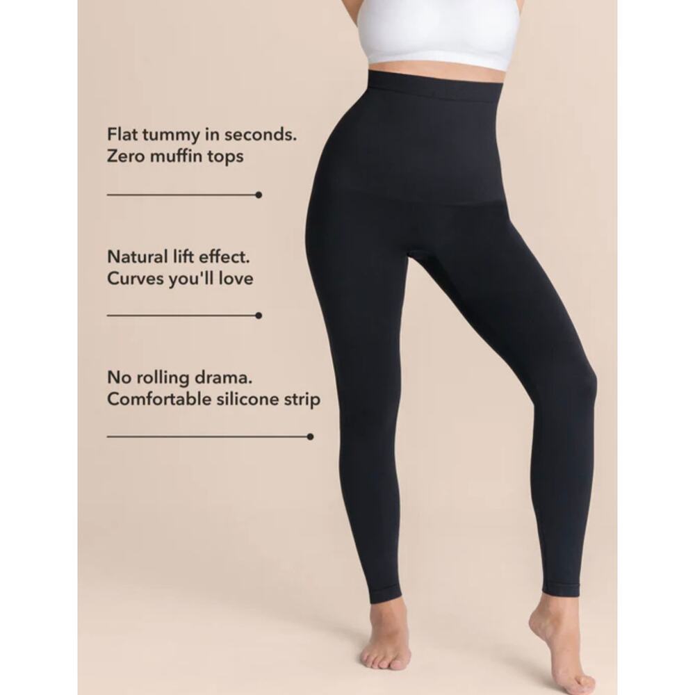 NWT Empetua Shapermint High Waisted Shaping Black Legging Large - Picture 3 of 12